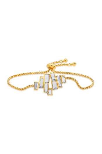 Isharya_Gold Plated Crystals Abstract Mirror Studded Bracelet _Online_at_Aza_Fashions