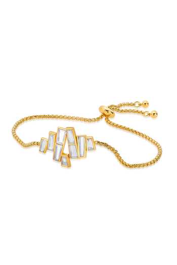 Buy_Isharya_Gold Plated Crystals Abstract Mirror Studded Bracelet _Online_at_Aza_Fashions