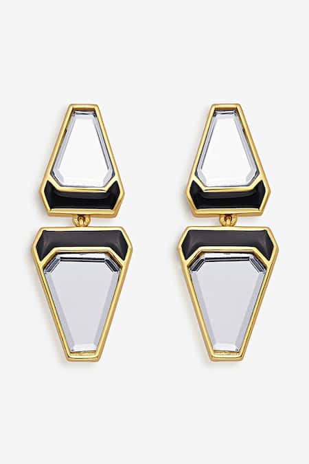 Isharya Ayaana Libra Mirror Embellished Earrings 