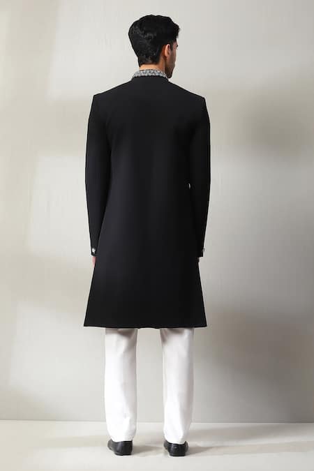 Soniya G Neckline Embroidered Sherwani Set 