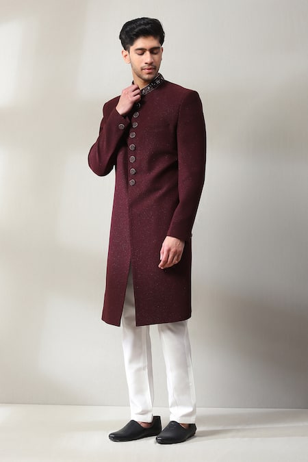 Soniya G Zardozi Placement Embroidered Sherwani Set 