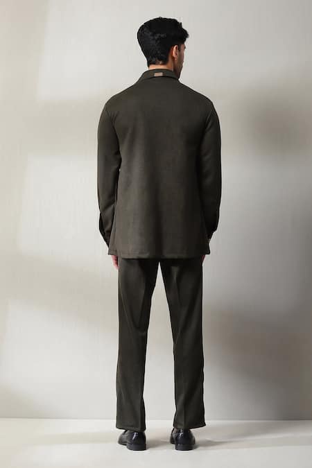 Shop Soniya G Green Velvet Beads Placement Embellished Shirt And Pant Set at Aza Fashions Shop_Soniya G_Green Velvet Beads Placement Embellished Shirt And Pant Set _at_Aza_Fashions