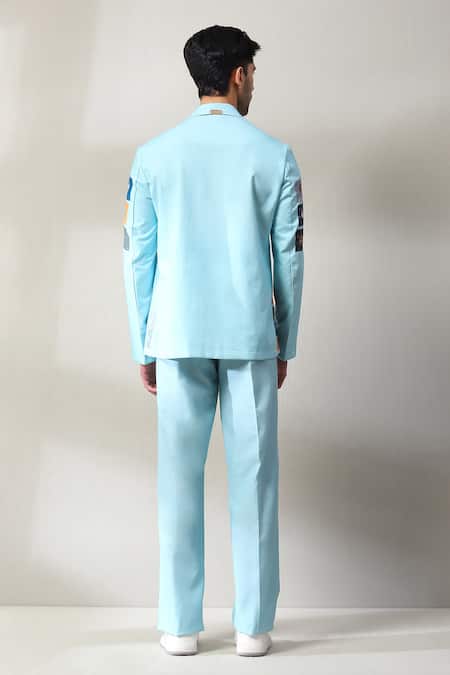 Shop_Soniya G_Blue Cotton Beads, Embroidery Printed Shirt And Pant Set _at_Aza_Fashions