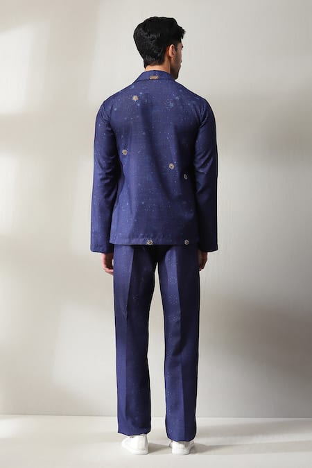 Shop_Soniya G_Purple Suede, Velvet Beads, Embroidery Printed Shirt And Pant Set _at_Aza_Fashions