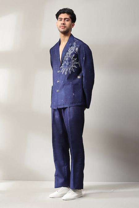 Shop_Soniya G_Purple Suede, Velvet Beads, Embroidery Printed Shirt And Pant Set _Online_at_Aza_Fashions