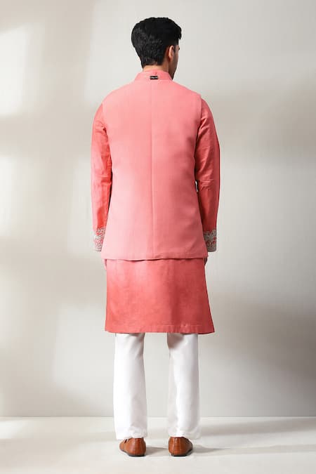 Soniya G Silk Embroidered Bundi & Kurta Set 