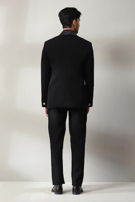 Soniya G Thread Embroidered Black Blazer Set 