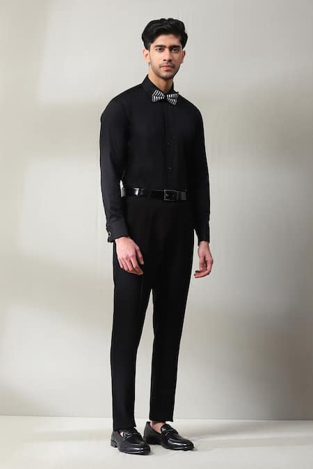 Soniya G Black Denim, Cotton Embroidery Thread Blazer Set Online at Aza Fashions Soniya G_Black Denim, Cotton Embroidery Thread Blazer Set _Online_at_Aza_Fashions