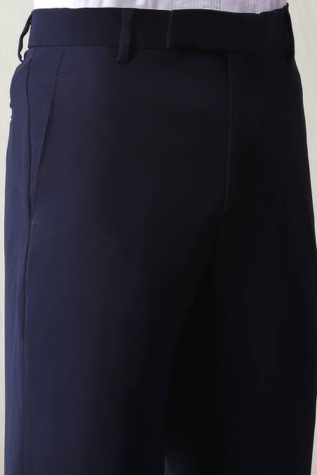 Shop_Soniya G_Blue Velvet, Polyester Stones Embroidered Blazer Set _Online_at_Aza_Fashions