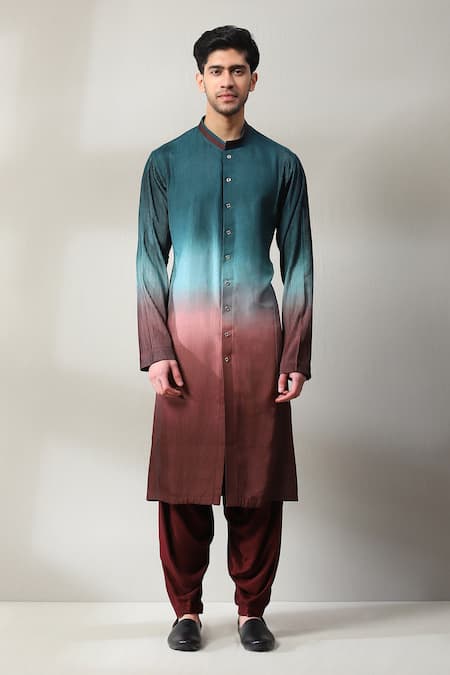 Soniya G_Multi Color Handloom Cotton Beads, Zari Multicolor Embroidered Bundi And Kurta Set _at_Aza_Fashions