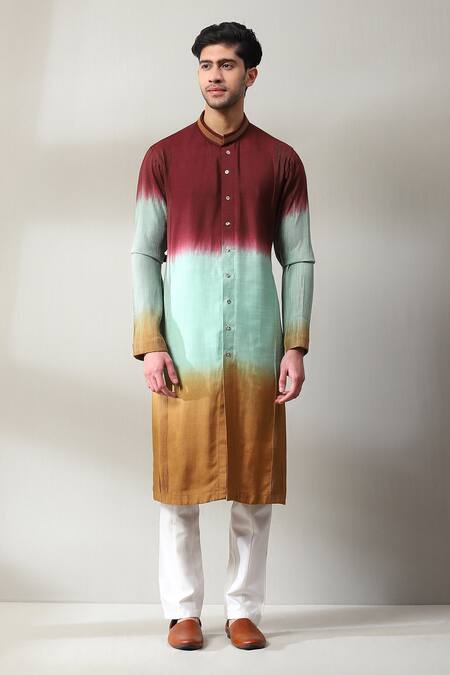 Soniya G_Multi Color Silk Beads, Zari Embroidered Bundi And Kurta Set _at_Aza_Fashions