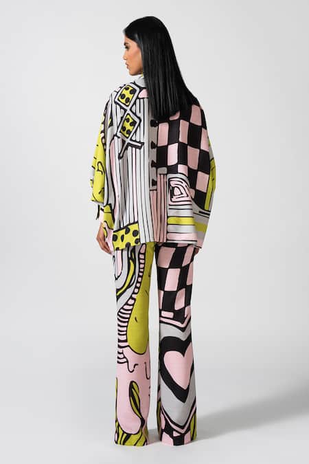 Shop_Pocketful Of Cherrie_Multi Color Aurora Printed Ballet Bell Pant _at_Aza_Fashions