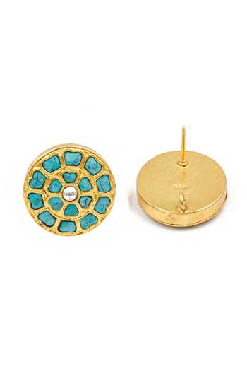 Sangeeta Boochra Green Beads, Stones Alina Floral Cutwork Earrings Online at Aza Fashions Sangeeta Boochra_Green Beads, Stones Alina Floral Cutwork Earrings _Online_at_Aza_Fashions