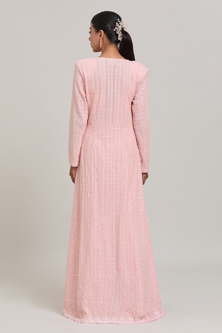 Aaryaa By Kashveen Kohli Pearl Embroidered Jacket Palazzo Set 