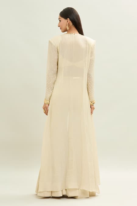 Aaryaa By Kashveen Kohli Embroidered Longline Cape Sharara Set 