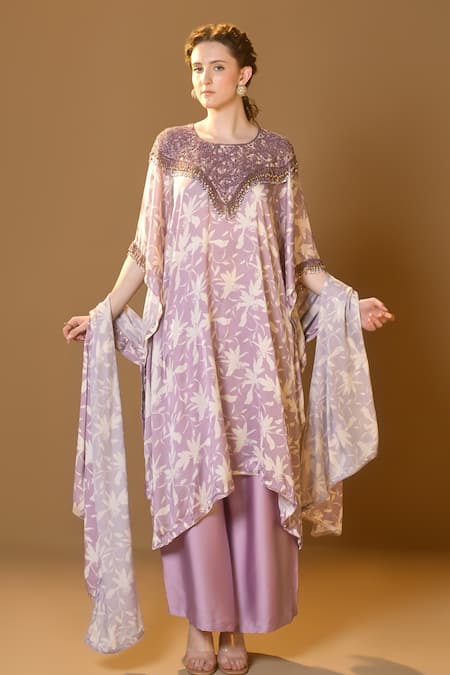 TULPALAV Floral Printed Kaftan Set 