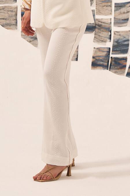 Shop_Detales_White Ryno Jacquard Embellished Bead Shawl Collar Blazer With Pant_Online_at_Aza_Fashions