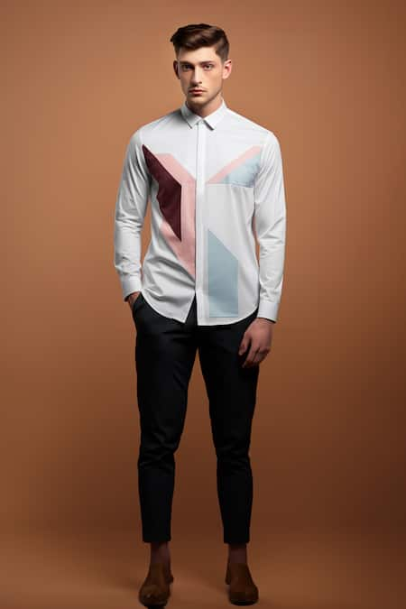 HeSpoke Color Theory Color Blocked Shirt 