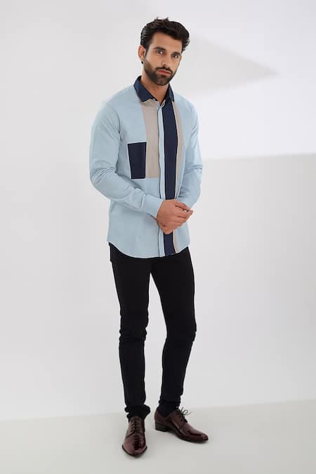 HeSpoke Double-O-Patch Color Block Shirt 