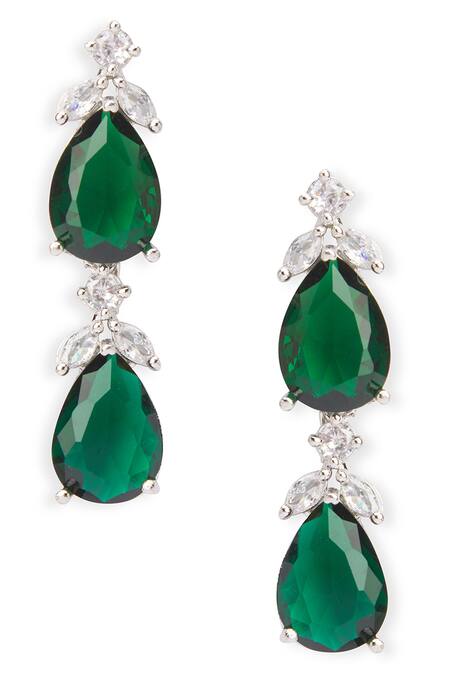 Buy_Curio Cottage_Green Crystals Garland Drop Necklace Set_Online_at_Aza_Fashions