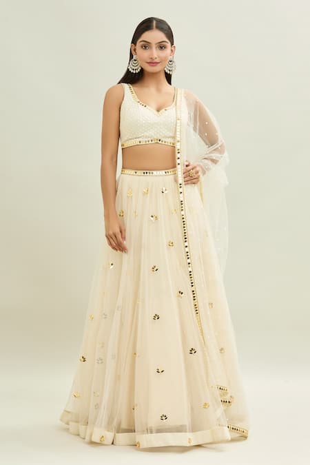 Aaryaa By Kashveen Kohli Acrylic Embroidered Lehenga Set 