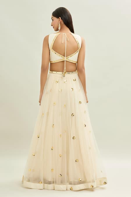 Aaryaa By Kashveen Kohli Acrylic Embroidered Lehenga Set 