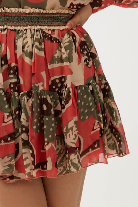 Buy Koai Multi Color Chiffon Floral Print Skirt Online at Aza Fashions Buy_Koai_Multi Color Chiffon Floral Print Skirt _Online_at_Aza_Fashions