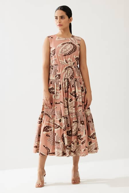 KoAi Flower Print Tiered Dress 