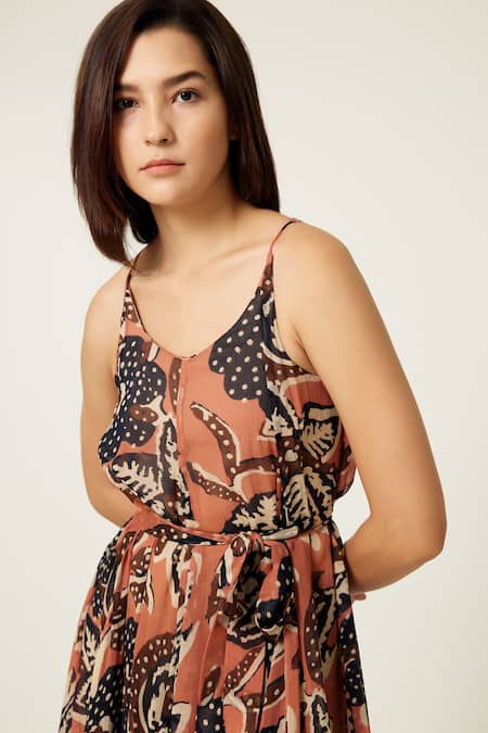 Shop Koai Blue Chiffon Halter Neck Foliage Bloom Print Maxi Dress Online at Aza Fashions Shop_Koai_Blue Chiffon Halter Neck Foliage Bloom Print Maxi Dress _Online_at_Aza_Fashions