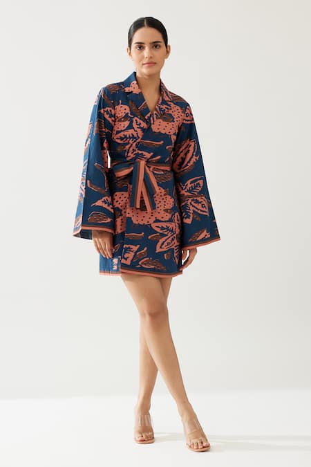 KoAi Flowery Print Wrap Kimono Jacket 