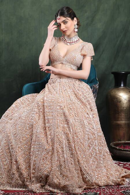 Shop_Auraa Trends_Pink Stones, Beads Embellished Choker Set _Online_at_Aza_Fashions