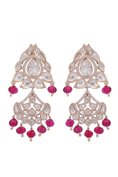 Buy_Auraa Trends_Pink Stones, Beads Embellished Choker Set 