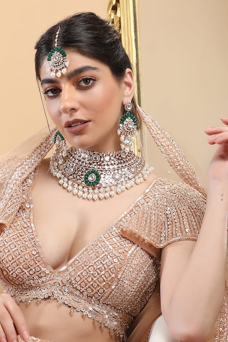 Auraa Trends Stone Embellished Necklace Set 