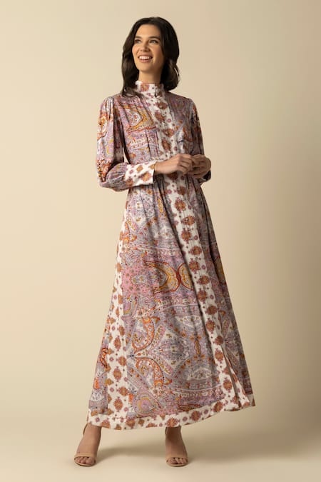 RAISHMA Maya Fleur Print Midi Dress & Belt Set 