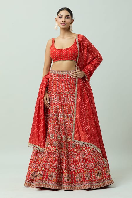 ANUSHKA KHANNA Gota Embellished Floral Bridal Lehenga Set 