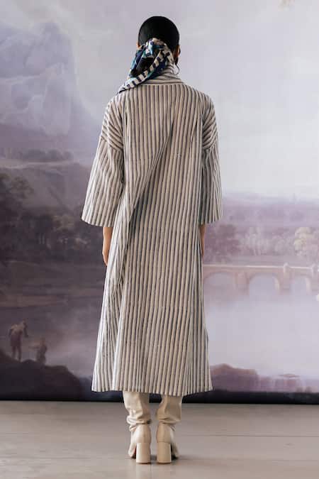 Yavi Alora Stripe Print Midi Dress 