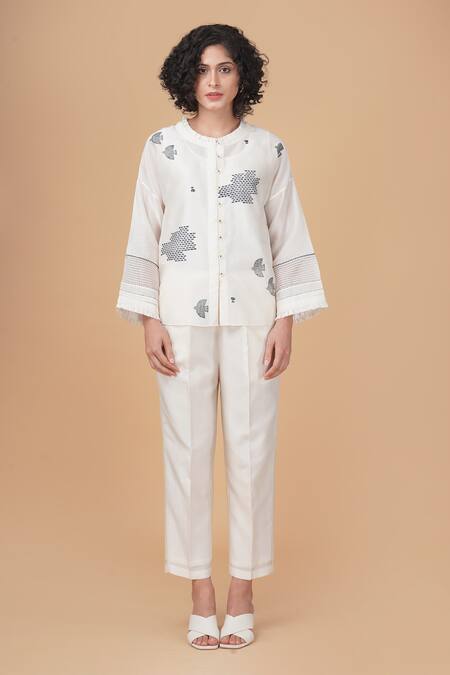 Buy Arcvsh By Pallavi Singh Ivory , , Hakoni Block Print Shirt And Pant Set Online at Aza Fashions Buy_Arcvsh By Pallavi Singh_Ivory , , Hakoni Block Print Shirt And Pant Set _Online_at_Aza_Fashions