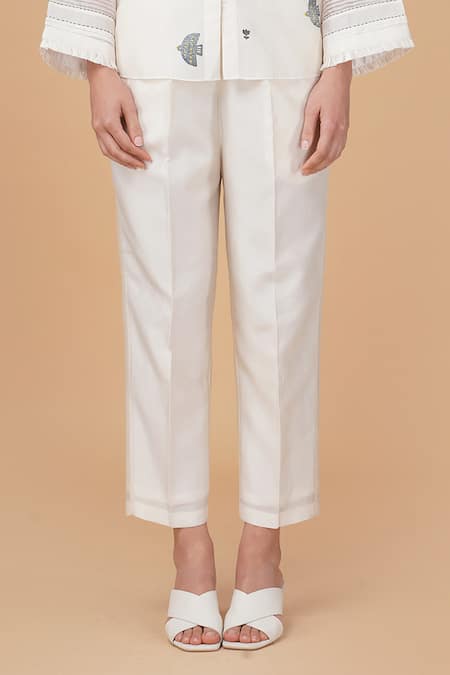 Shop Arcvsh By Pallavi Singh Ivory , , Hakoni Block Print Shirt And Pant Set Online at Aza Fashions Shop_Arcvsh By Pallavi Singh_Ivory , , Hakoni Block Print Shirt And Pant Set _Online_at_Aza_Fashions