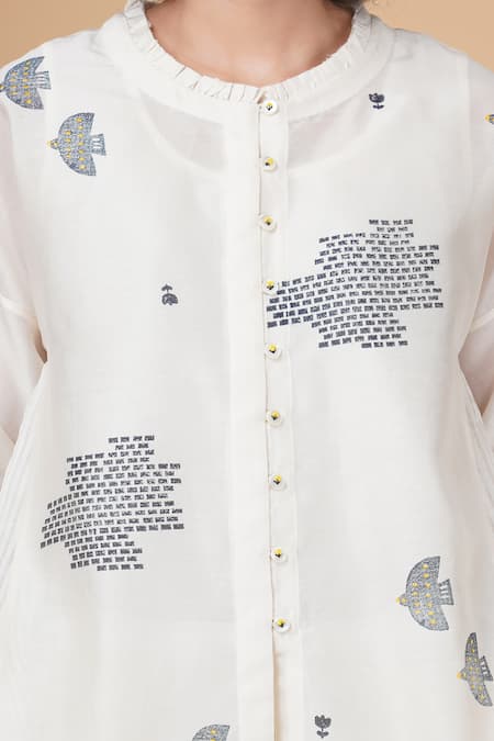 Arcvsh By Pallavi Singh Ivory , , Hakoni Block Print Shirt And Pant Set at Aza Fashions Arcvsh By Pallavi Singh_Ivory , , Hakoni Block Print Shirt And Pant Set _at_Aza_Fashions