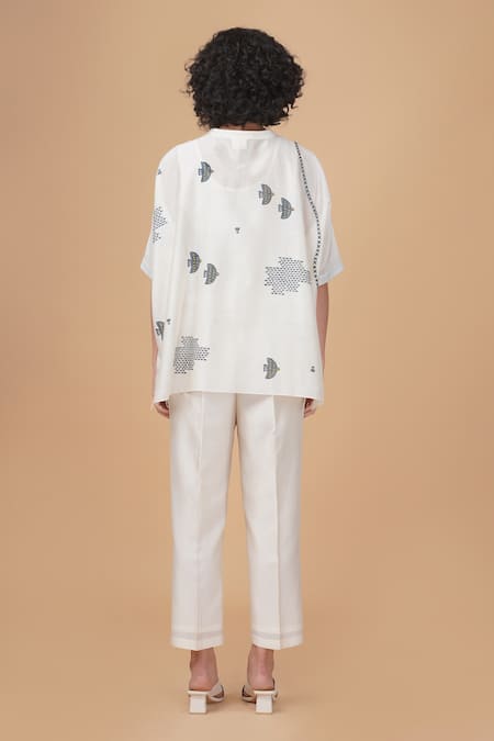 Shop Arcvsh By Pallavi Singh Ivory , , Hakoni Block Print Kaftan Shirt And Pant Set at Aza Fashions Shop_Arcvsh By Pallavi Singh_Ivory , , Hakoni Block Print Kaftan Shirt And Pant Set _at_Aza_Fashions