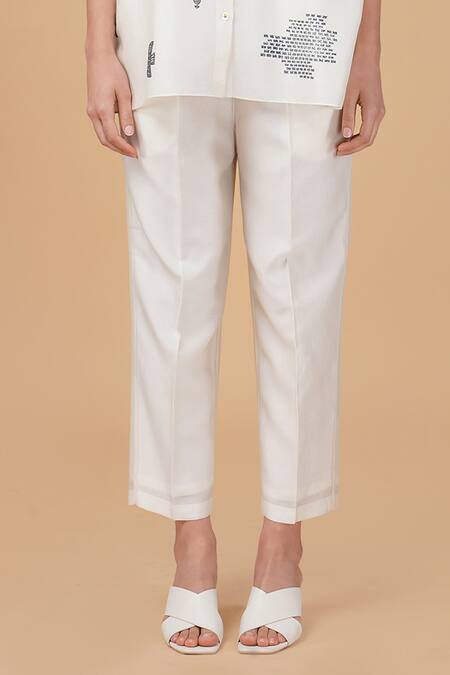 Arcvsh By Pallavi Singh Ivory , , Hakoni Block Print Kaftan Shirt And Pant Set Online at Aza Fashions Arcvsh By Pallavi Singh_Ivory , , Hakoni Block Print Kaftan Shirt And Pant Set _Online_at_Aza_Fashions