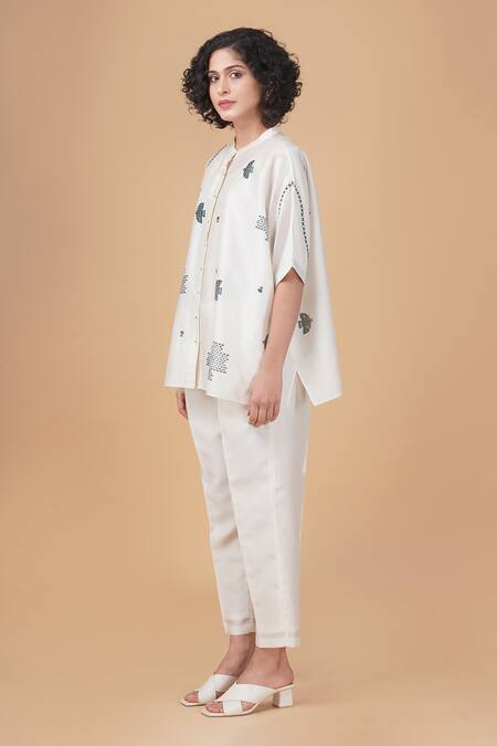 Buy Arcvsh By Pallavi Singh Ivory , , Hakoni Block Print Kaftan Shirt And Pant Set Online at Aza Fashions Buy_Arcvsh By Pallavi Singh_Ivory , , Hakoni Block Print Kaftan Shirt And Pant Set _Online_at_Aza_Fashions