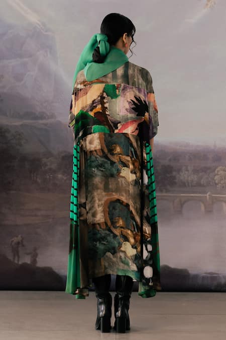 Yavi Maren Abstract Print Dress 