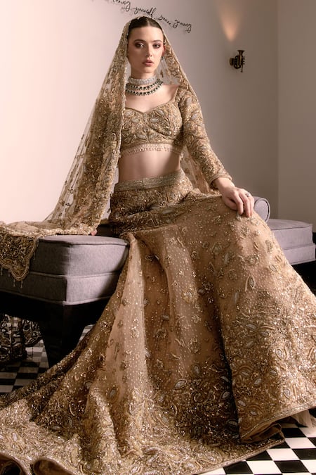 Amit GT Opulence Floral Embroidered Bridal Lehenga Set 