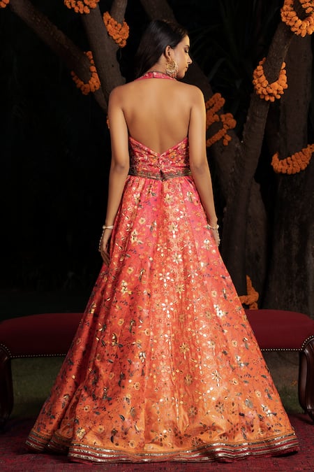 Shashank Arya Hand Embroidered Bodice Gown 