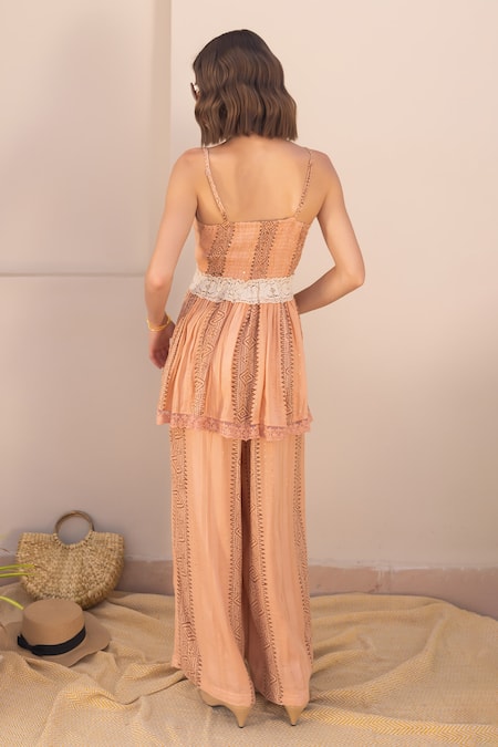 Label Reyya Geometric Print Top With Pant 