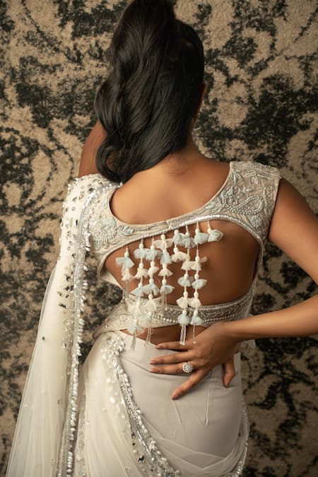 Jigar & Nikita Pre-Draped Skirt Saree With Embroidered Blouse 