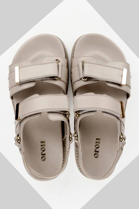 Oroh_Beige Torino Double Strap Footbed Sandals _Online_at_Aza_Fashions