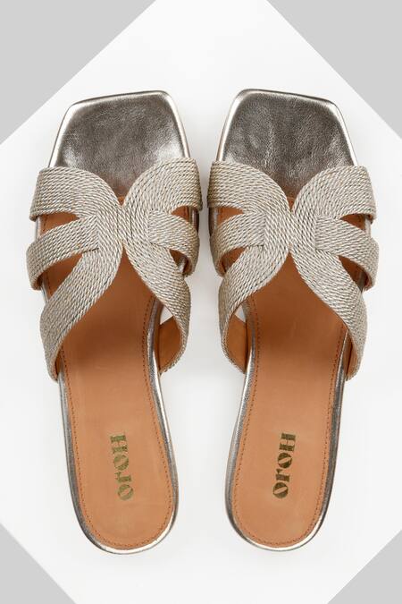 Oroh_Gold Ravenna Synodic Crescent Flats _Online_at_Aza_Fashions