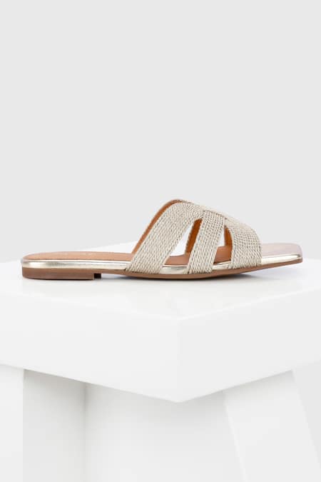 Buy_Oroh_Gold Ravenna Synodic Crescent Flats _Online_at_Aza_Fashions